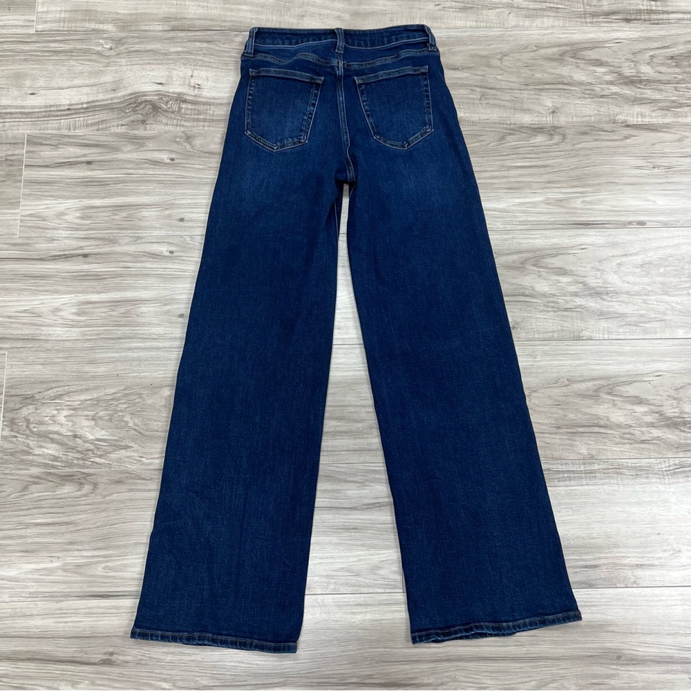 Quince Stretch High Rise Wide Leg 32” in Blue Dark Wash Size 26 - Picture 3 of 11
